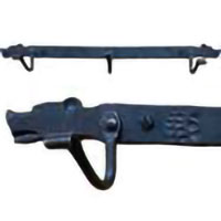 Alaska Forge Coat Hooks Bear Head & Tracks Bar
