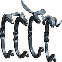Alaska Forge Coat Hooks Dog, Moose, & Ram Styles