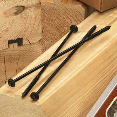Box of 250 11"  Log Boss Hog hex head timber fasteners screws Log home cabin 