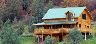 WR-5 wood stain on a Log Home