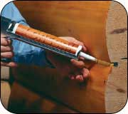 Gun Conceal Textured Caulking over the backer rod.