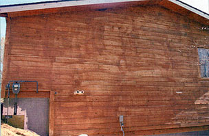 log stain backbrushing failure